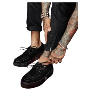 T.U.K. creepers black suede viva mondo platform shoes unisex m 10 w 12